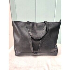 MODERN PICNIC Women's Travel Tote, Large Vegan Leather, Bag Black *MISSING POUCH